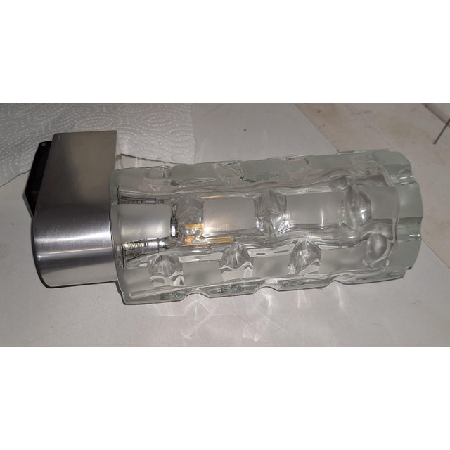 Vintage Wall Lamp with Aluminum Base and Polished Glass Shade, 1970s For Sale - Image 4 of 9