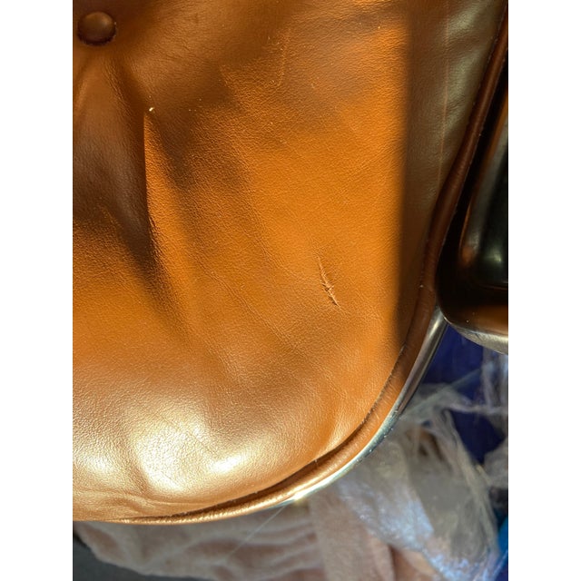Vintage Charles Pollock for Knoll Brown Leather Desk Chair For Sale - Image 10 of 18