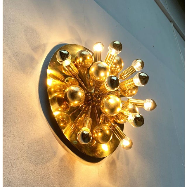 Mid-Century Modern German Brass Atomic Ceiling Lamp by Dorothee Becker for Cosack, 1970s For Sale - Image 6 of 18