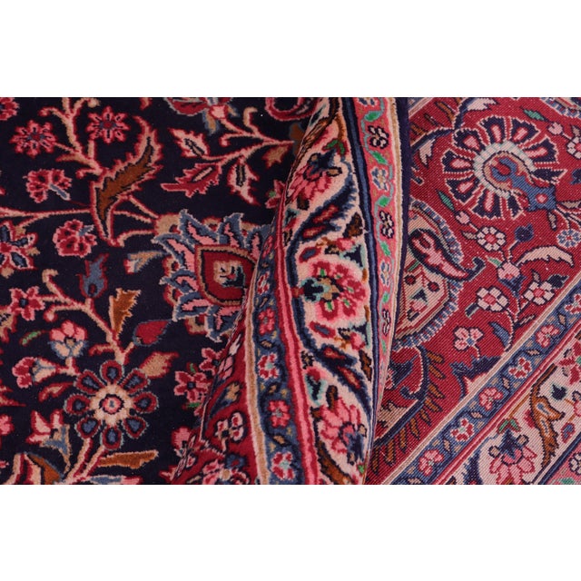 Transitional 1960s Hand-Knotted Area Rug - Navy Blue and Red Paisley/Boteh Design For Sale - Image 3 of 8