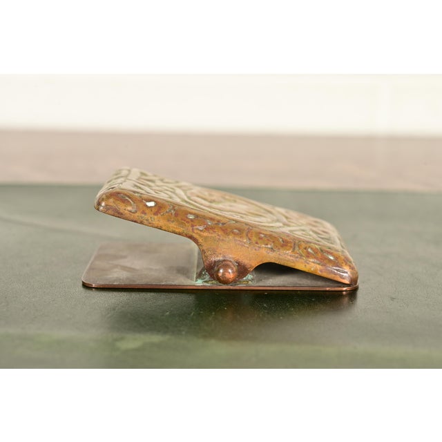 Metal Tiffany Studios New York Zodiac Pattern Bronze Large Paper Clip For Sale - Image 7 of 12