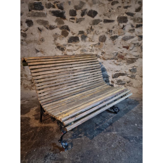 Mid 20th Century French Garden Bench, 1950s For Sale - Image 4 of 12
