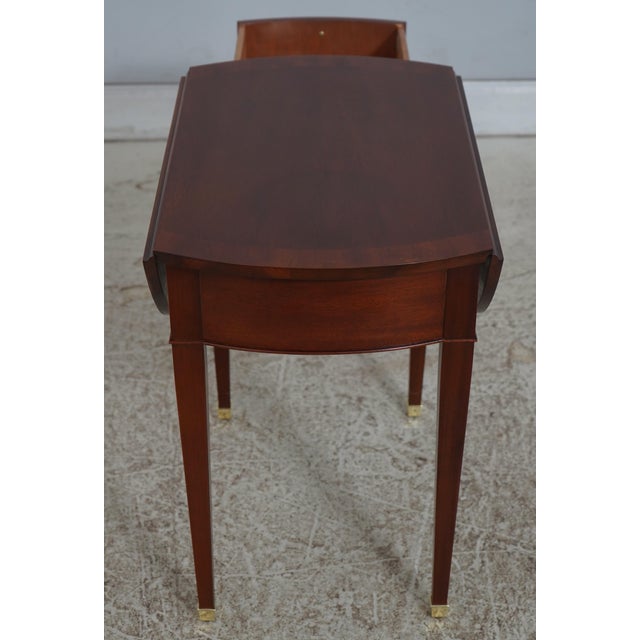 Pair of Baker Mahogany Drop Leaf Pembroke Tables For Sale - Image 17 of 18