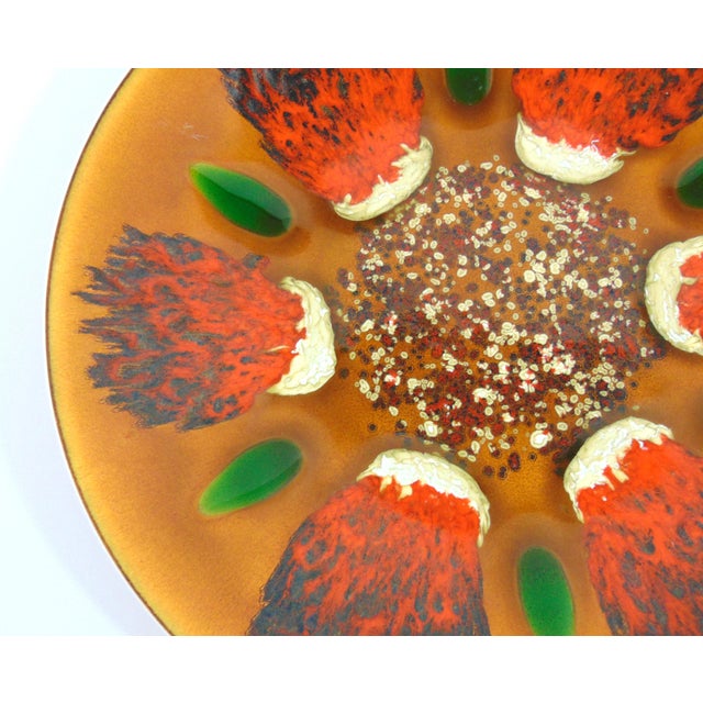 Mid-Century Modern Mid Century Vintage Original Edwards Star Enamel on Copper Plate Dish Exclusively for Gump's San Francisco 15.5" Diameter For Sale - Image 3 of 9