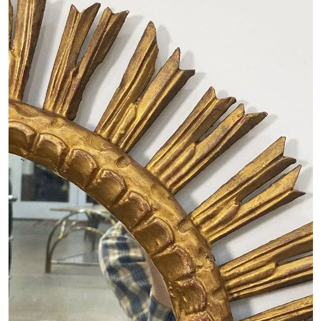Large French Gilt Starburst or Sunburst Mirror (Diameter 25) For Sale - Image 9 of 13