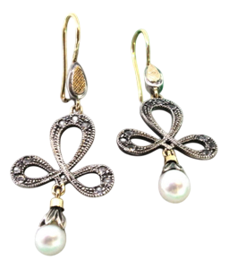 Gold and Silver Earrings, Set of 2