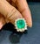 AGL Certified 4.2 Carat Cushion Cut Colombian Emerald & Diamond Ring 18K Y Gold For Sale - Image 12 of 18