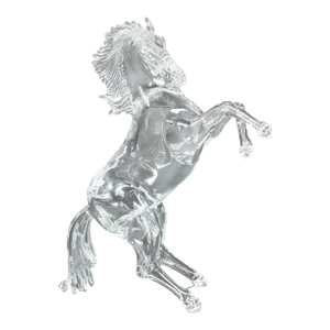 1980s Clear Murano Glass Horse Sculpture by Arnaldo Zanella