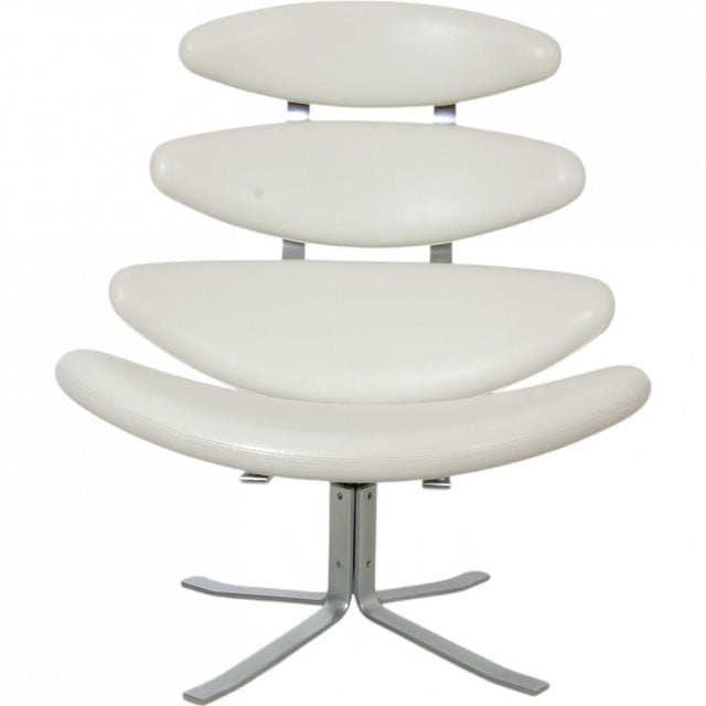 Corona Chair in White Leather by Erik Jørgensen For Sale - Image 14 of 14