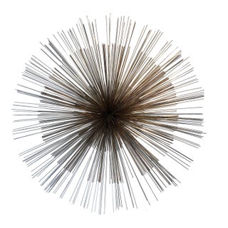 1970s Mid-Century Modern Curtis Jeré Brass Urchin Wall Sculpture For Sale