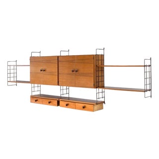 Vintage Wall System in Teak For Sale