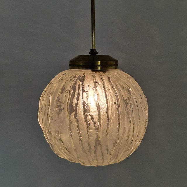 Mid-Century Modern Pendant Light in Murano Glass and Brass by Angelo Brotto for Esperia, 1970s For Sale - Image 6 of 11