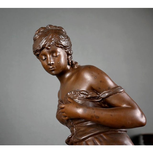 Early 20th Century Marble and Spelter Fireplace Mantel Set by A. Moreau, Set of 3 For Sale - Image 10 of 18