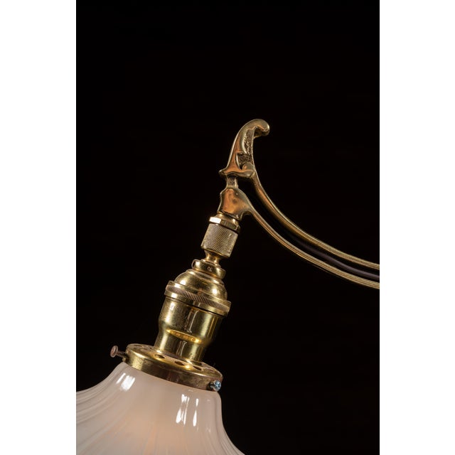 Brass Antique Brass Bridge Arm Floor Lamp For Sale - Image 8 of 11