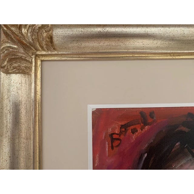 Bruno Paoli "Cassola in May" Original Italian Modern Figurative Portrait, 20th Century Florence Italy Fine Art Painting, Oil on Canvas, 24x21.5" For Sale In Monterey, CA - Image 6 of 8