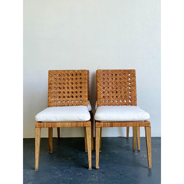 Vintage Woven Cane Dining Chairs - Set of 4 For Sale - Image 12 of 18
