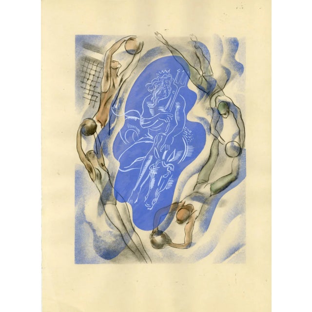 Expressionism "Le Water Polo" Sports Print by Milivoj Uzelac For Sale - Image 3 of 3