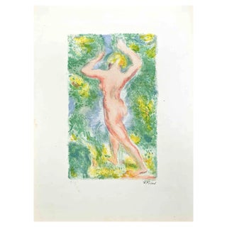 Robert Fonténé, Bathing Nude, Lithograph, Mid 20th Century For Sale
