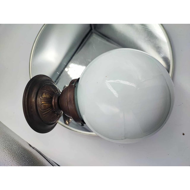 Metal Art Deco Brass Ceiling Lamp, 1920s For Sale - Image 7 of 8