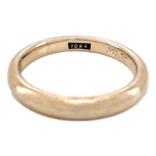 Art Deco Antique 1920s 10k Yellow Gold Jr Wood Band, Wedding Ring, Size 7.75 For Sale