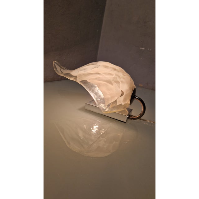 Leaf Wall Lamps in Transparent and White Murano Glass from La Murrina, 1980s, Set of 2 For Sale - Image 4 of 18