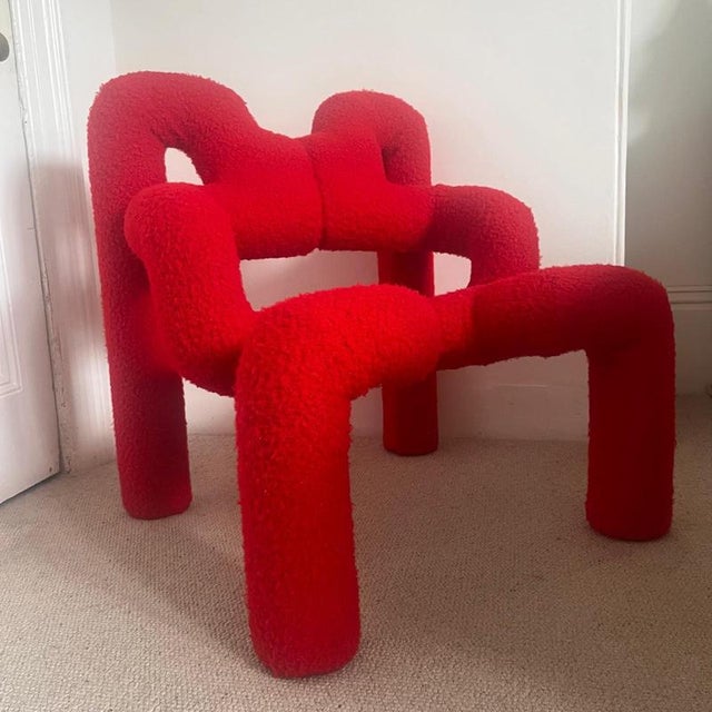 Red Red Ekstrem Lounge Chair by Terje Ekstrom, 1980s For Sale - Image 8 of 8