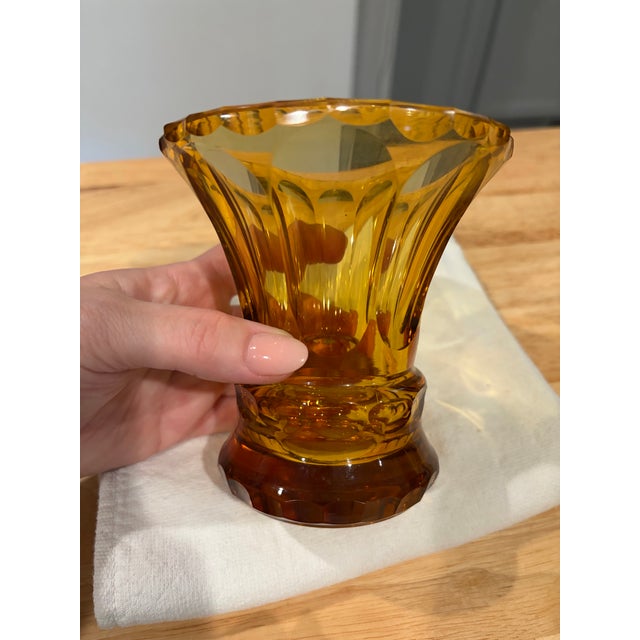 1930s 1930s Bohemian Amber Art Glass Vase For Sale - Image 5 of 5