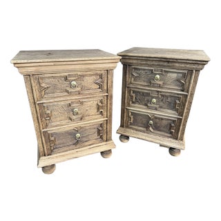 Antique Oak Bedside Chests, 1925, Set of 2 For Sale