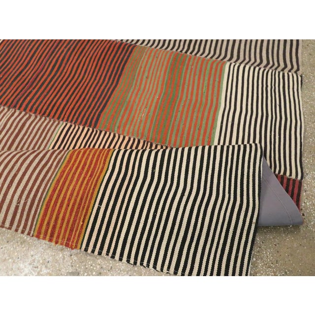 Textile Mid-20th Century Turkish Flatweave Kilim Gallery Carpet For Sale - Image 7 of 8