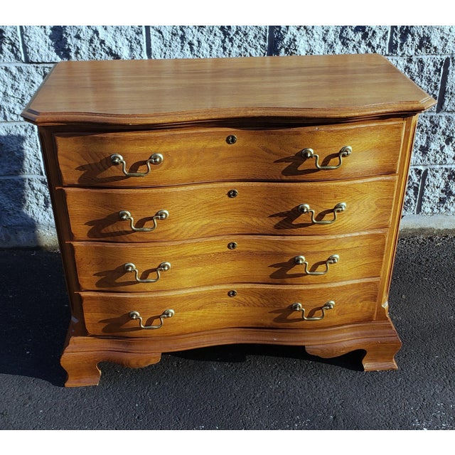 Late 20th C. Kincaid Chippendale Solid Oak Chest of Drawers For Sale - Image 11 of 11