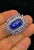 Bochic "Orient" Natural Diamond & Tanzanite Cocktail Ring Set 18K Gold & Silver For Sale - Image 9 of 12