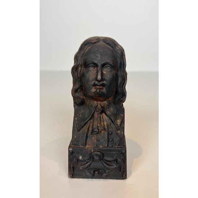 1950s Cast Iron Andirons Representing Beethoven - a Pair For Sale - Image 11 of 11