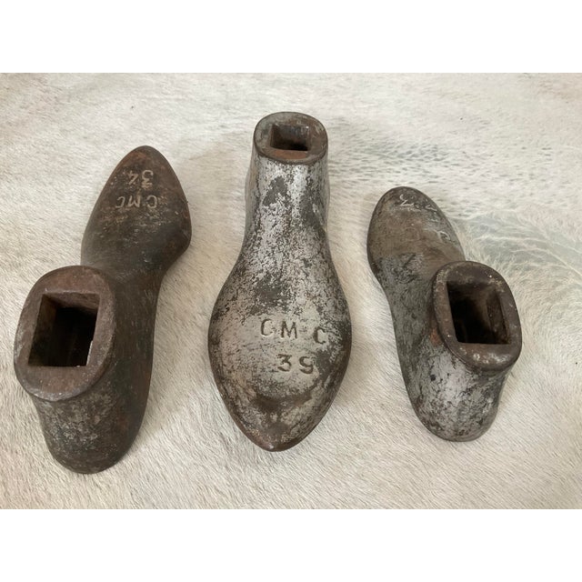 Early 20th Century Cast Iron Cobbler's Shoe Molds Set of 3 For Sale - Image 4 of 17