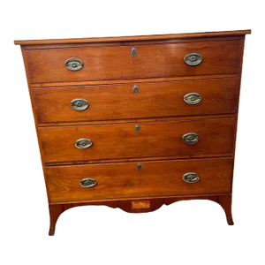 Mid 19th Century Antique Federal Hepplewhite Style Inlaid Chest of Drawer