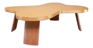 Scandinavian Cloud Cork and Mahogany Coffee Table