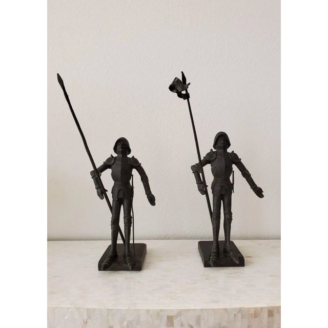 Antique European Medieval Knight Iron Figures - a Pair For Sale - Image 11 of 11
