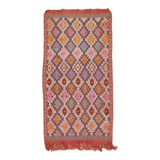 Vintage Zabihi Collection Jajim Turkish Flatweave - 3'8" x 6'9" For Sale