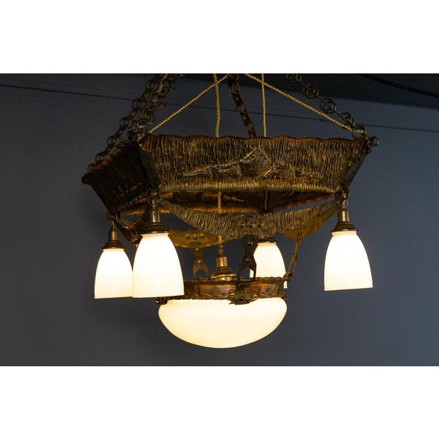 Art Nouveau Ceiling Lamp Chandelier For Sale - Image 16 of 18