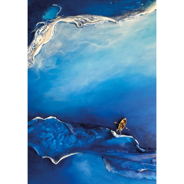 Vera Vizzi, Varco Wall Sculpture in Blue with Miniature Boat, 2024, Mixed Media For Sale - Image 7 of 10