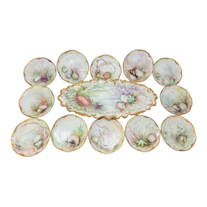 Exceptional 13 Pc, Porcelain Seafood Service by Haviland Limoges Circa. 1890