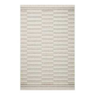 Amber Lewis x Loloi Malibu Ivory / Dove 6'-4" x 9'-2" Area Rug For Sale