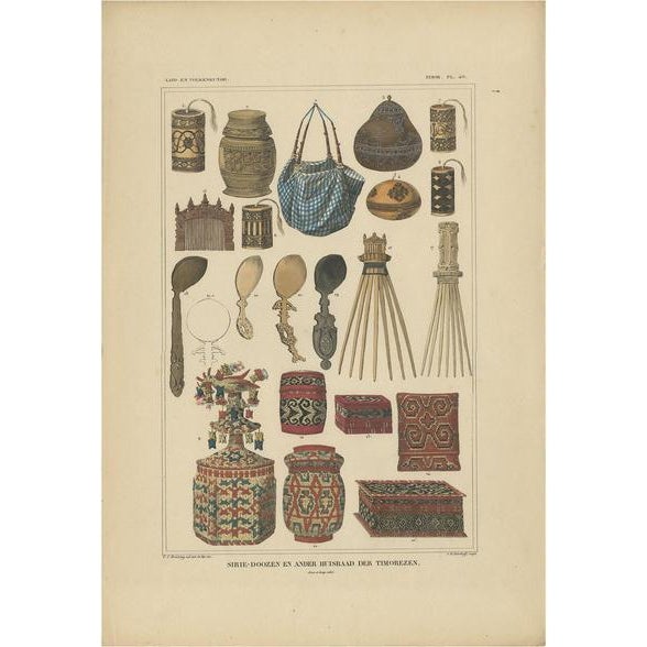 Temminck, Various Furniture of Timor, 1840, Paper For Sale - Image 5 of 5