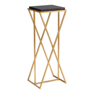 Wildwood Malcolm Stone Pedestal - Gold For Sale
