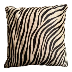 Vintage Brown and White Zebra Animal Print Stripe Throw Pillow