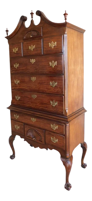 Baker Mahogany Chippendale Style Highboy Chest 85"h