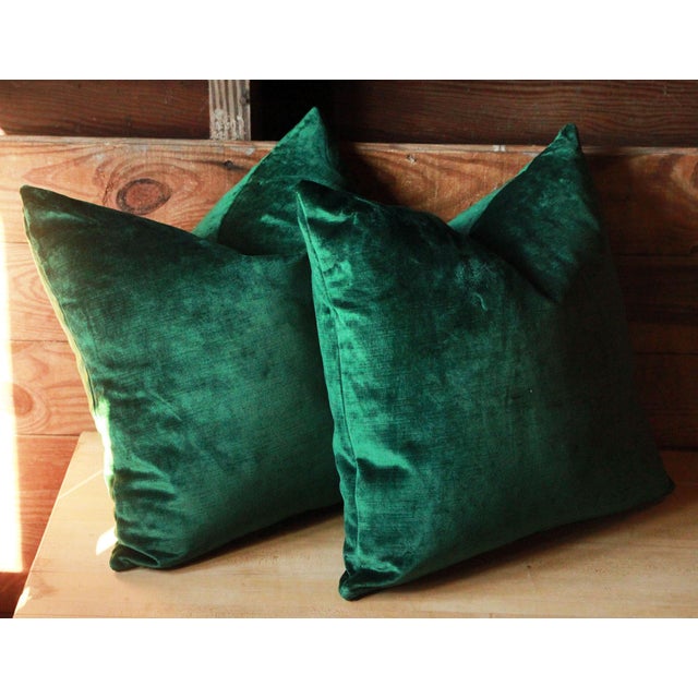 Emerald Green Jewel Tone Velvet Pillows a Pair Chairish