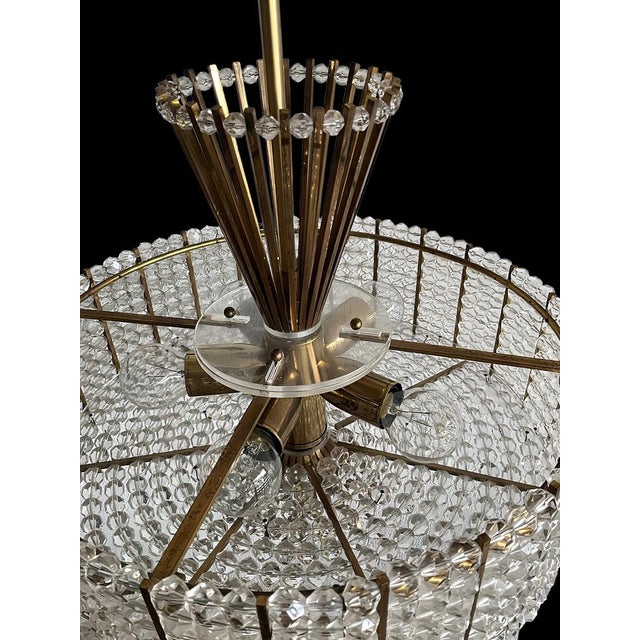 Acrylic, Crystal, Glass and Gilt Brass Chandelier attributed to Emil Stejnar for Rupert Nikoll, 1950s For Sale - Image 15 of 17