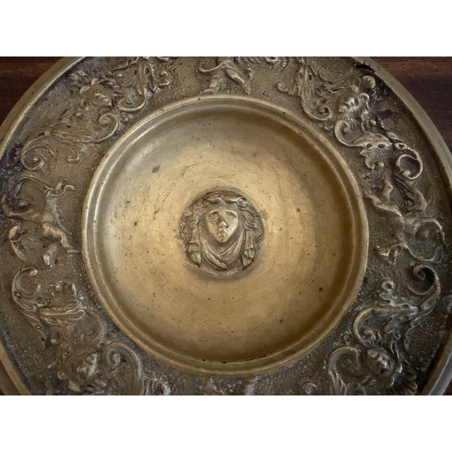 Late 19th Century Gilt Bronze Grand Tour Dish With Putti and Classical Mask For Sale In South Bend - Image 6 of 11