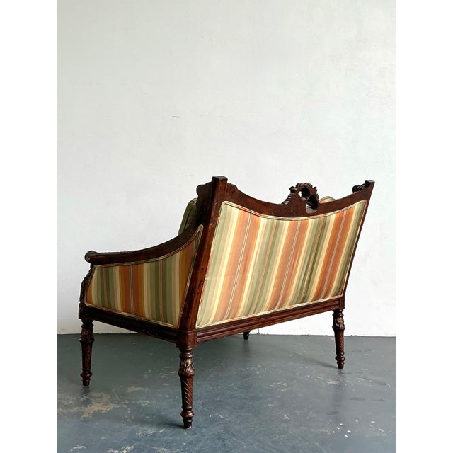 Wood Vintage Louis XVI Carved Canape Settee For Sale - Image 7 of 18