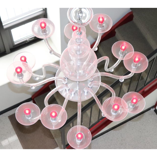 Aureliano Toso Mid-Century Modern Murano Glass Chandelier For Sale - Image 4 of 12
